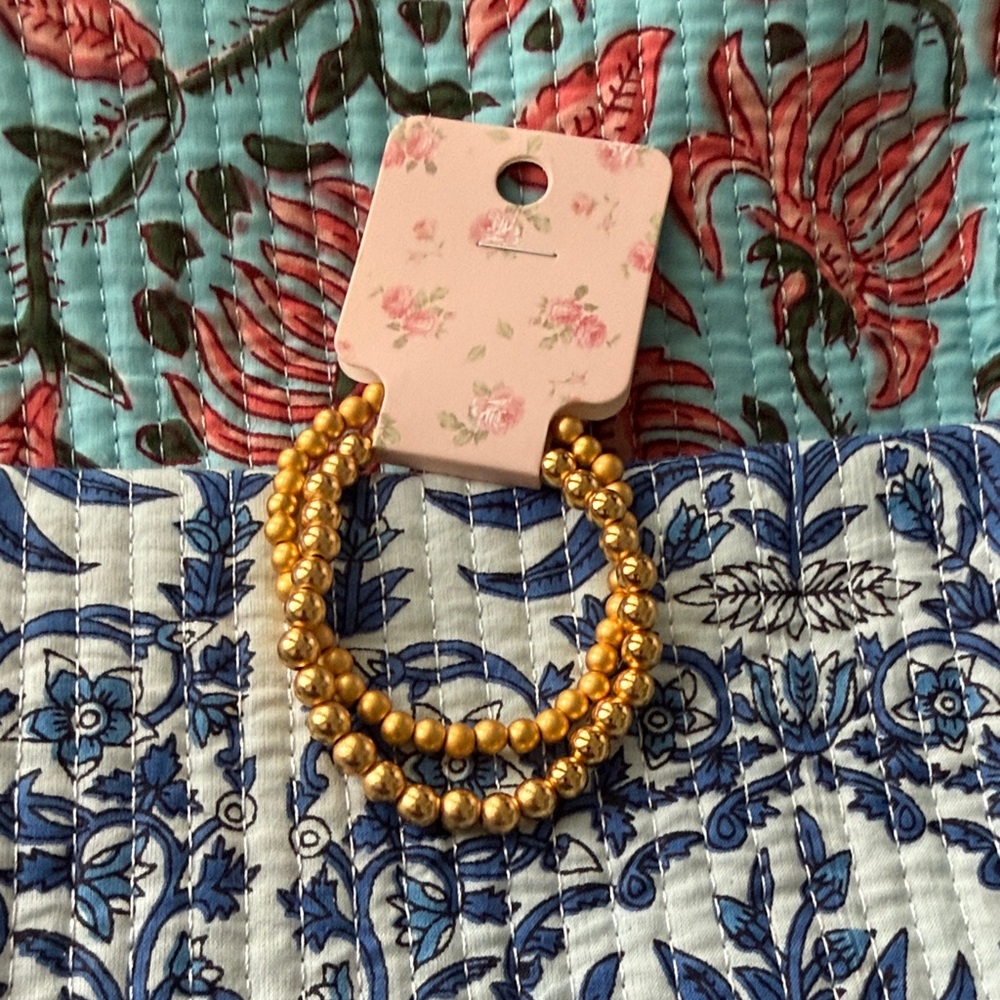 Trendy Gold Plated heavyweight beaded stacking bracelets